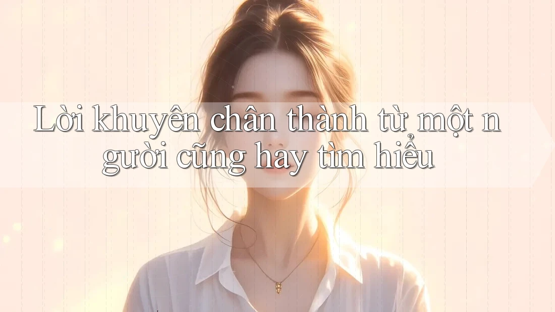 Lời khuyên chân thành từ một người cũng hay tìm hiểu Lời khuyên chân thành từ một người cũng hay tìm hiểu
